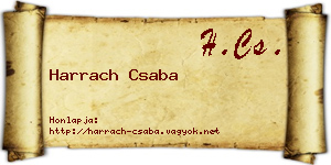 Harrach Csaba névjegykártya